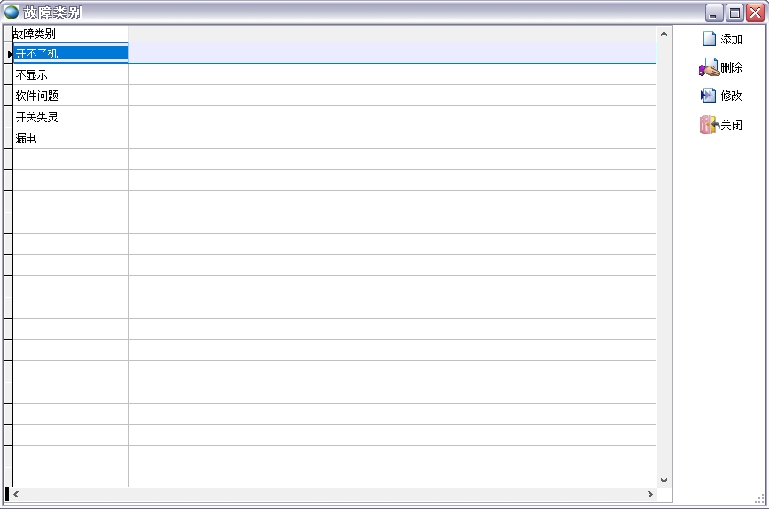 故障类别 故障类别